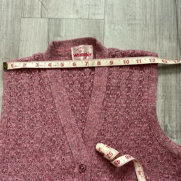 Vintage Wrangler Knitted Pink Button Down Vest Size S - Picture 5 of 10